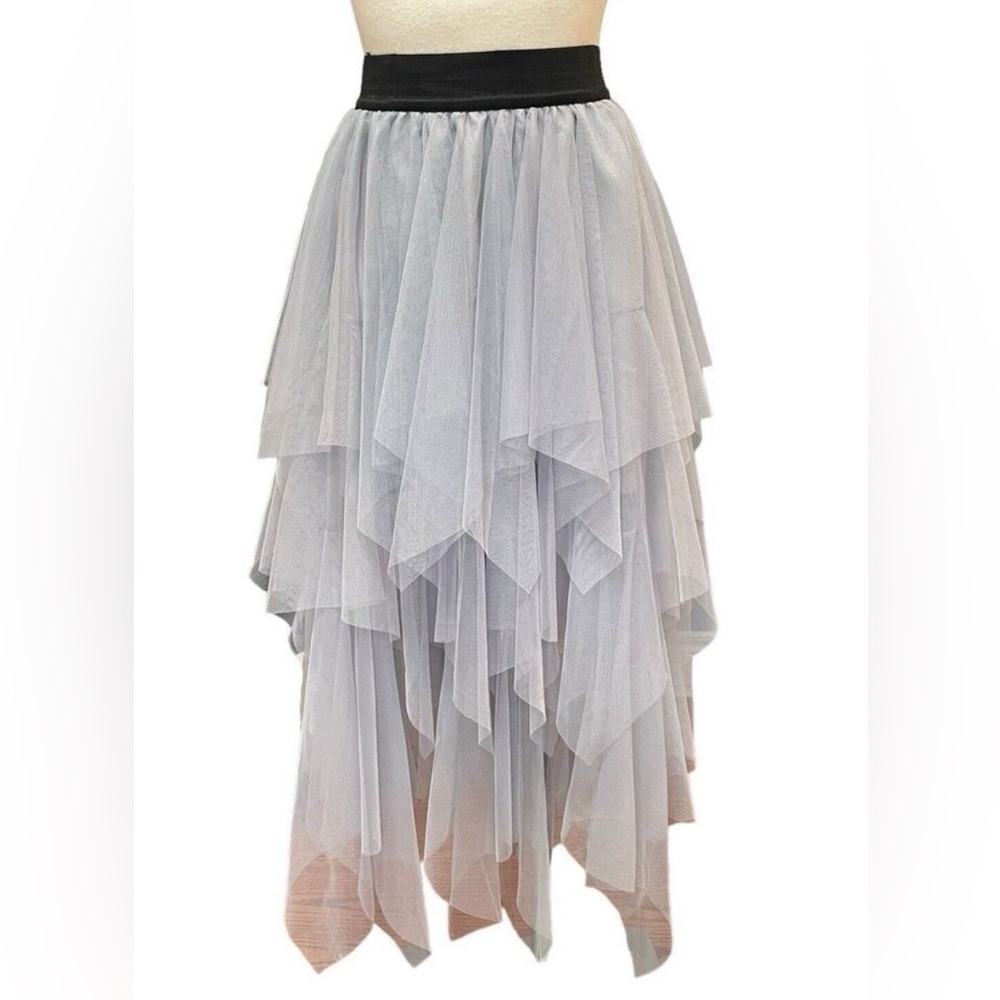Urban Coco Gray Tulle Layered Skirt Large